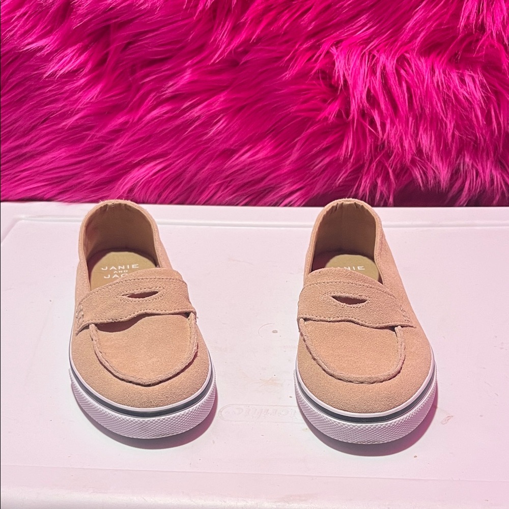 Janie and Jack Tan Suede Slip-On Moccasins